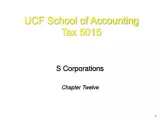 UCF School of Accounting Tax 5015