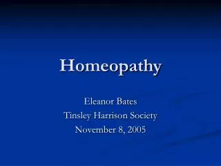 Homeopathy