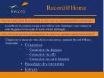 Record@Home - slide 1