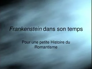 pour une petite histoire du romantisme