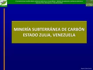 MINERÍA SUBTERRÁNEA DE CARBÓN ESTADO ZULIA, VENEZUELA