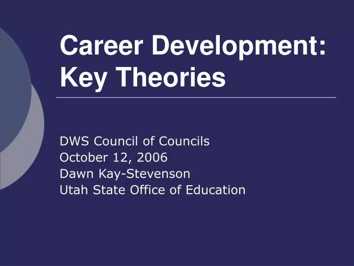 career development key theories