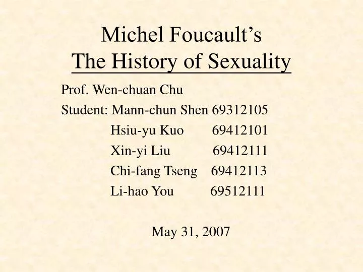 michel foucault s the history of sexuality