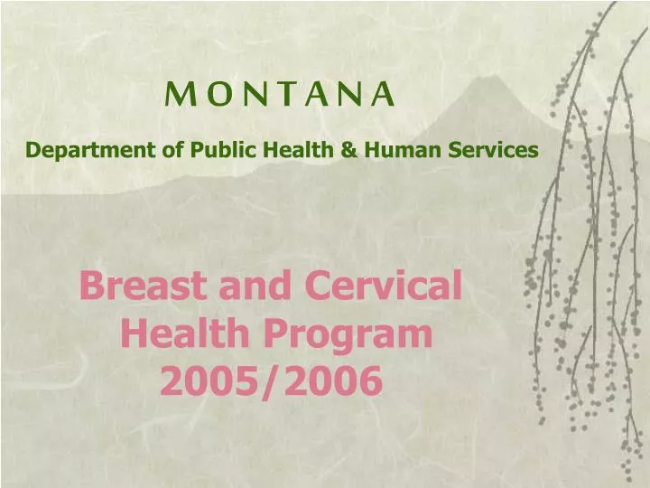m o n t a n a department of public health human services