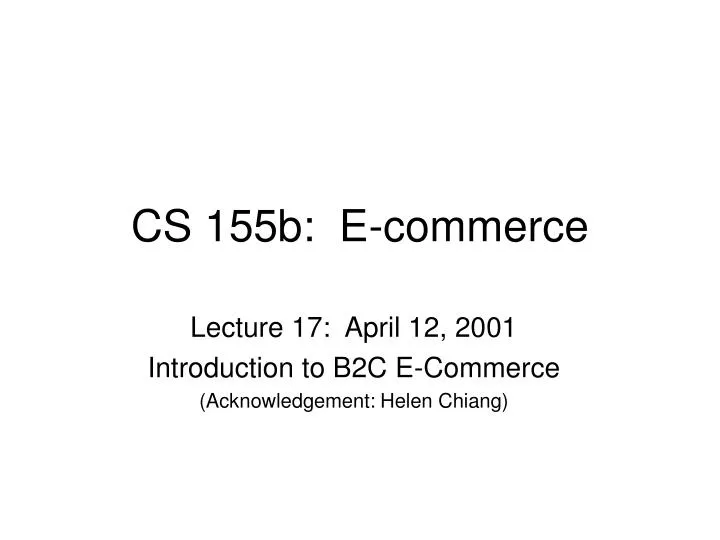 cs 155b e commerce