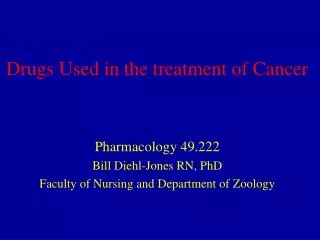 Drugs Used in the treatment of Cancer