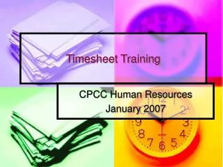 Timesheet Training