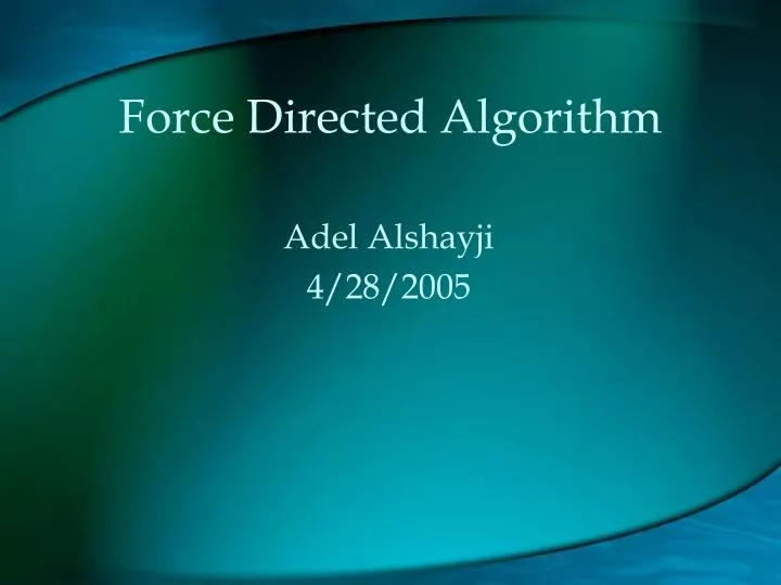 force directed algorithm