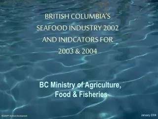 BC Ministry of Agriculture, Food &amp; Fisheries