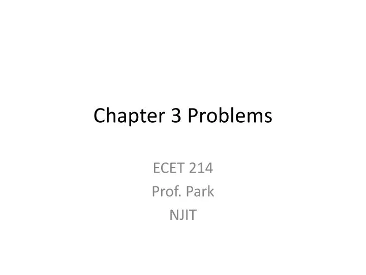 chapter 3 problems