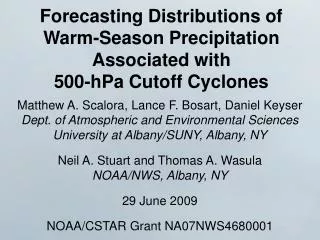 Forecasting Distributions of Warm-Season Precipitation Associated with 500-hPa Cutoff Cyclones