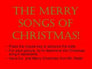 The Merry Songs of Christmas!