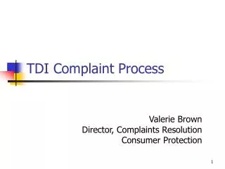 TDI Complaint Process