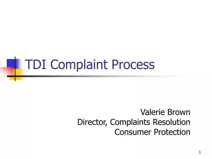 tdi complaint process