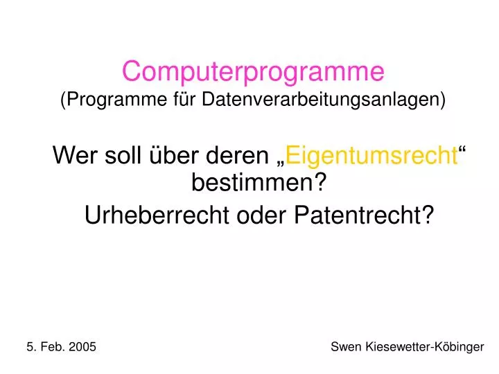 computerprogramme programme f r datenverarbeitungsanlagen