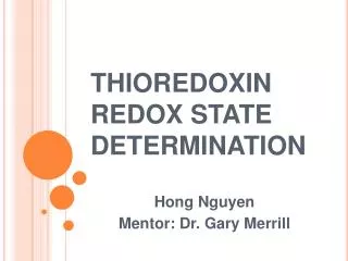 THIOREDOXIN REDOX STATE DETERMINATION