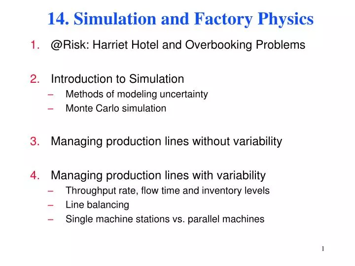 14 simulation and factory physics
