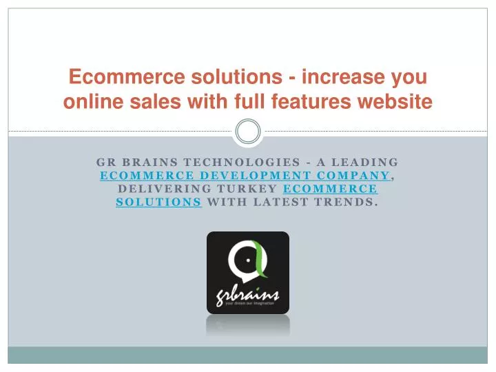 ecommerce solutions increase you online sales with full features website
