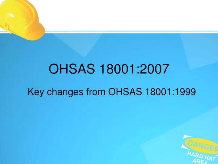 ohsas 18001 2007