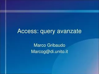 Access: query avanzate