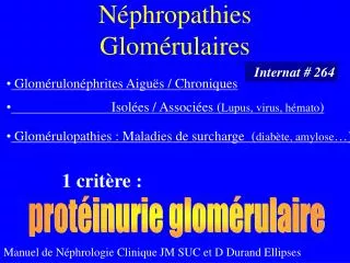 n phropathies glom rulaires