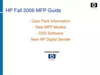 HP Fall 2006 MFP Guide