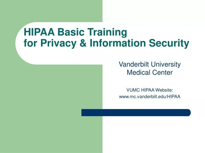 hipaa basic training for privacy information security