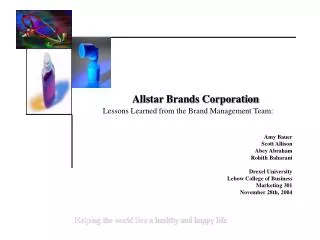 Allstar Brands Corporation