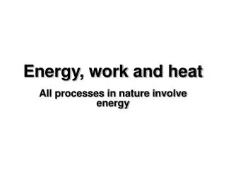 Energy, work and heat