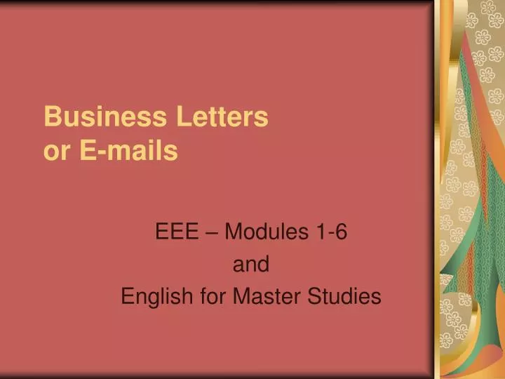 business letters or e mails