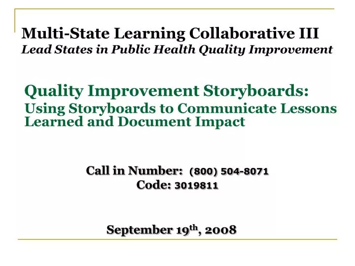multi state learning collaborative iii lead states in public health quality improvement