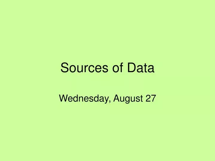 sources of data
