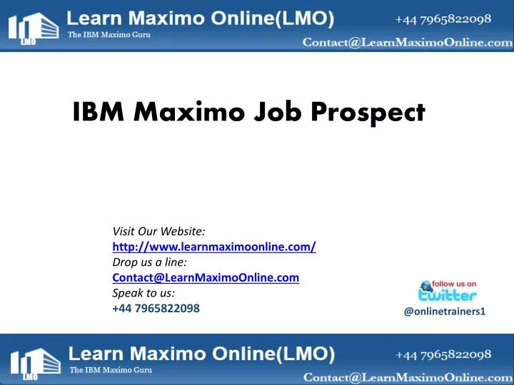 ibm maximo job prospect