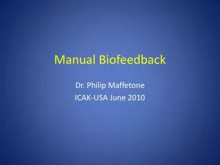 Manual Biofeedback