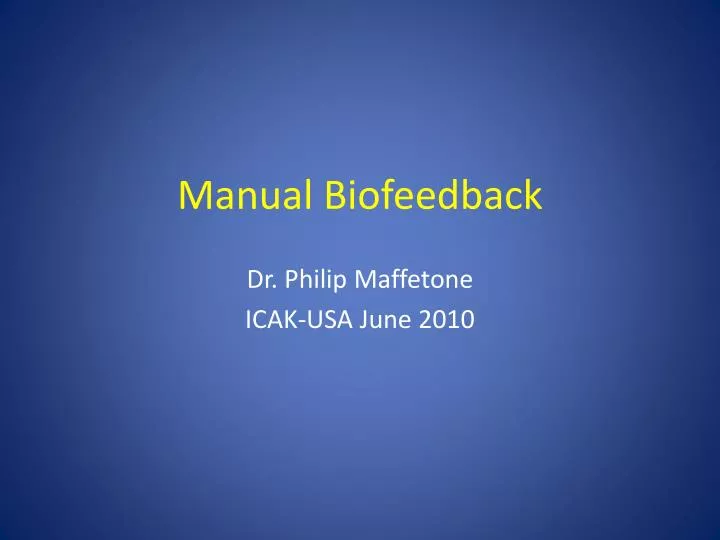 manual biofeedback