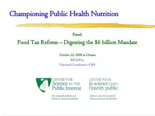 Championing Public Health Nutrition