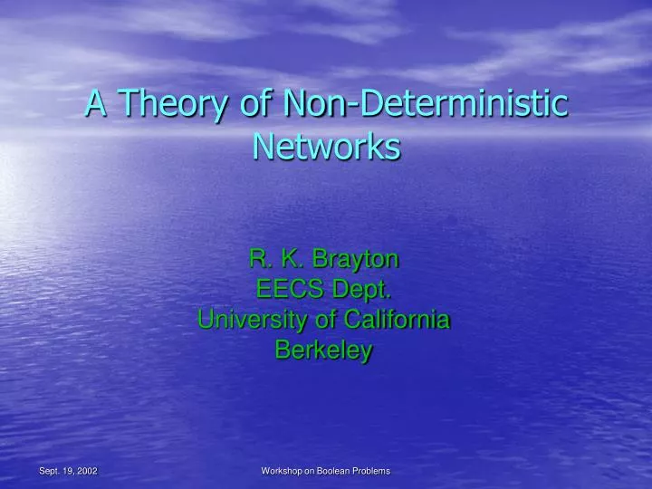 a theory of non deterministic networks