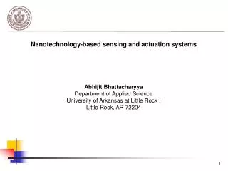 Nanotechnology-based sensing and actuation systems