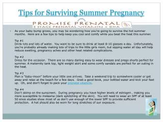 Tips for Surviving Summer Pregnancy