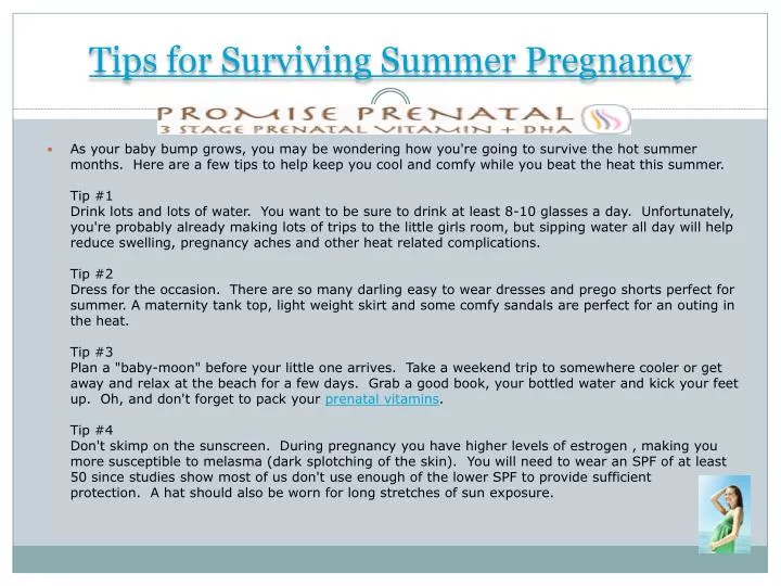 tips for surviving summer pregnancy