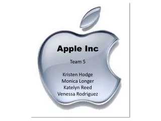 Apple Inc Team 5 Kristen Hodge Monica Longer Katelyn Reed Venessa Rodriguez