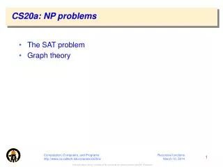 CS20a: NP problems
