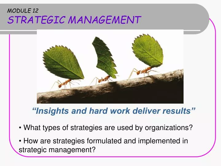 module 12 strategic management