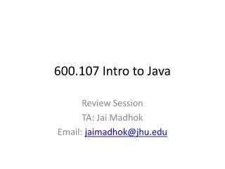 600.107 Intro to Java