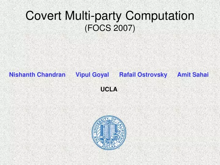covert multi party computation focs 2007