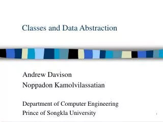 Classes and Data Abstraction