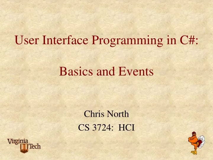 user interface programming in c basics and events