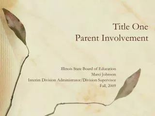 Title One Parent Involvement