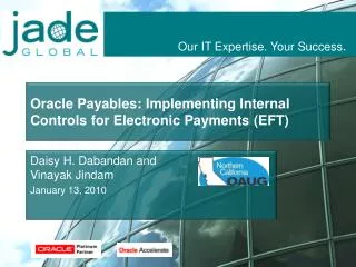 Oracle Payables: Implementing Internal Controls for Electronic Payments (EFT)