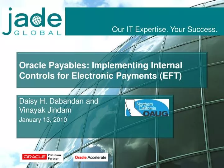 oracle payables implementing internal controls for electronic payments eft